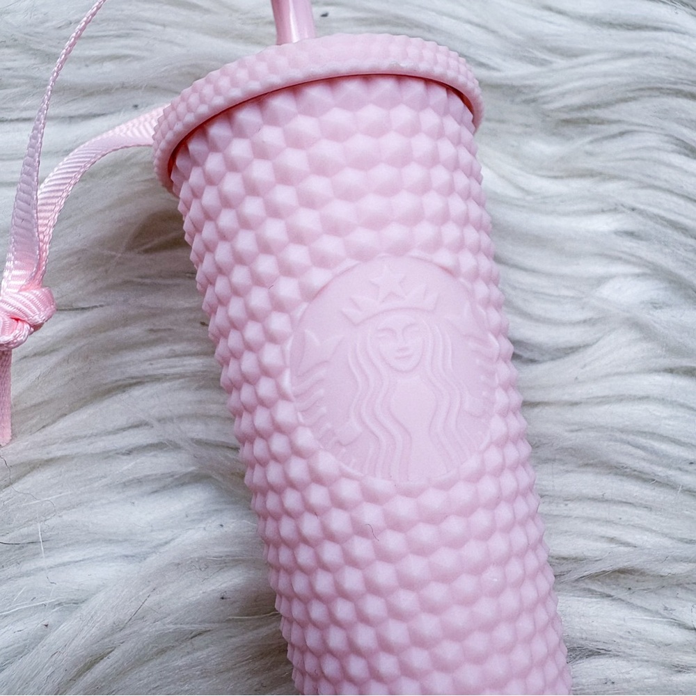 Starbucks China Summer 2022 Studded Keychain Ornament Sakura Pink Bag Charm NEW - Picture 2 of 7